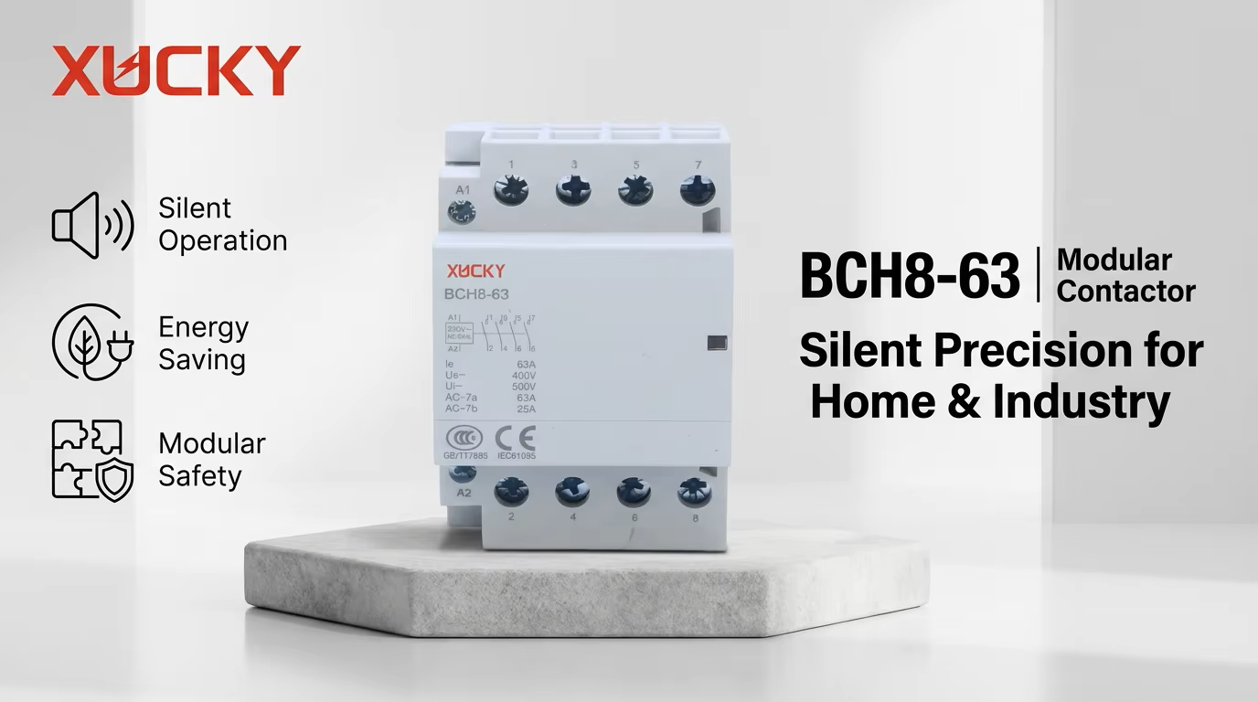XUCKY presenta los nuevos contactores modulares de la serie BCH8-63 para infraestructura inteligente